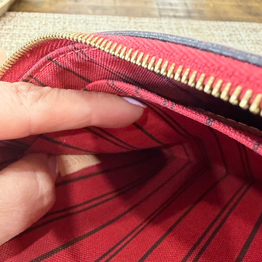 Louis Vuitton Monogram never full Brown and Red pochette - Picture 9 of 14